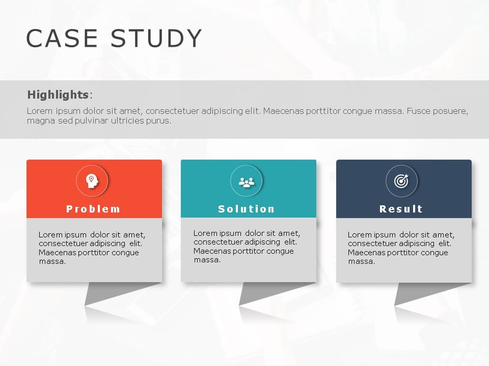 Case Presentations Vector Animated Tri-Color Case Study Analysis Blocks in Red, Teal, and Navy ...