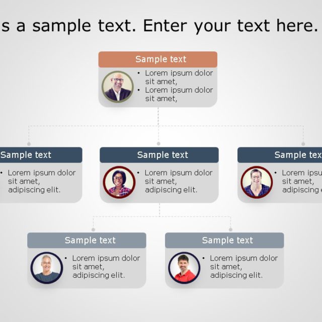 Animated Circular 3D Org Chart 10 PowerPoint Template