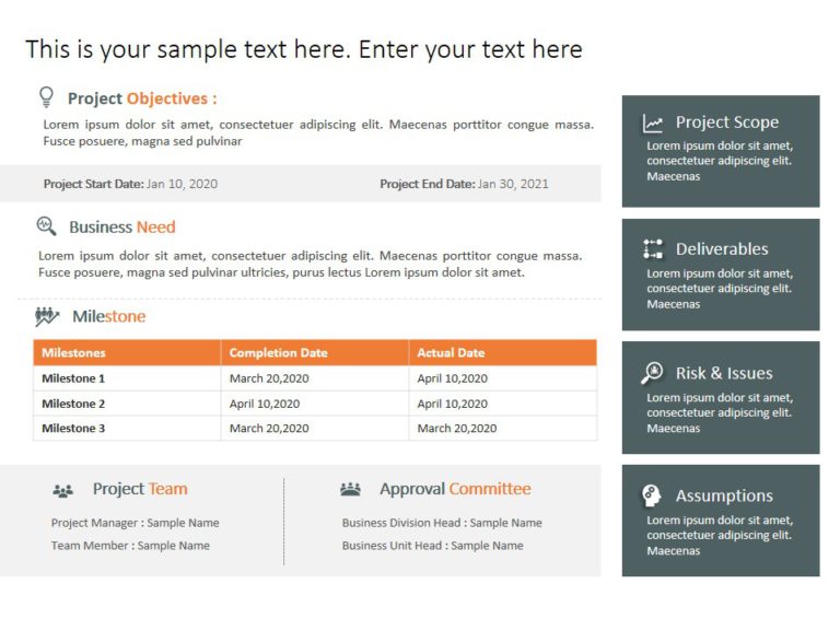 Animated Project Charter for Project Managers PowerPoint Template & Google Slides Theme