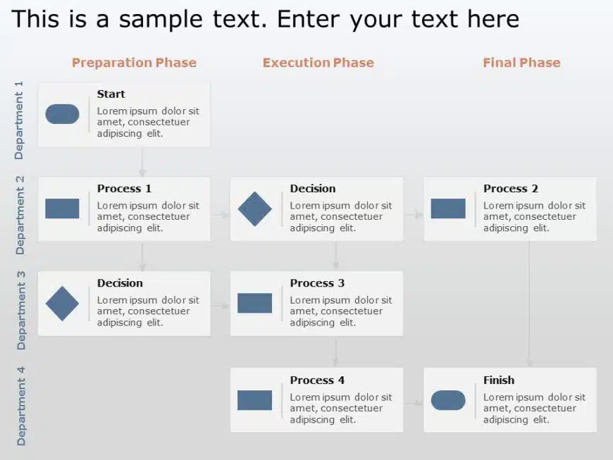 Animated Project Management Swimlane PowerPoint Template