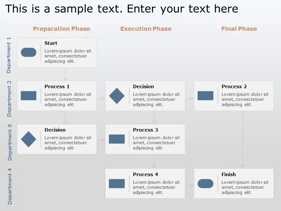 Animated Project Management Swimlane PowerPoint Template & Google Slides Theme