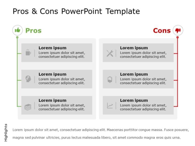 Animated Pros And Cons 9 PowerPoint Template