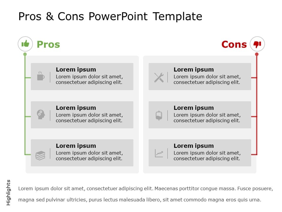 Animated Pros And Cons 9 PowerPoint Template