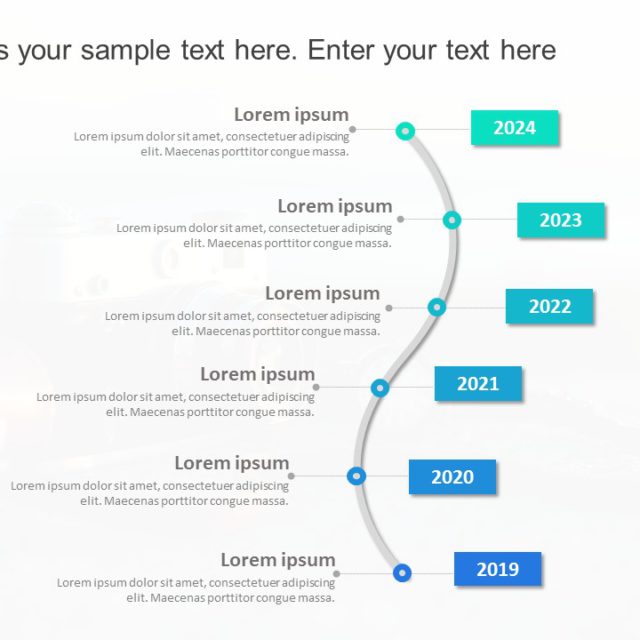 Simple Timeline Template For PowerPoint | Curved Timeline Design