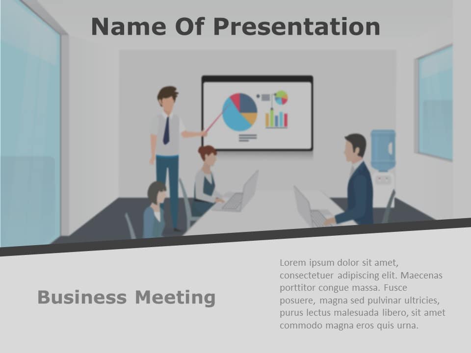 Business Review Presentation Title PowerPoint Template
