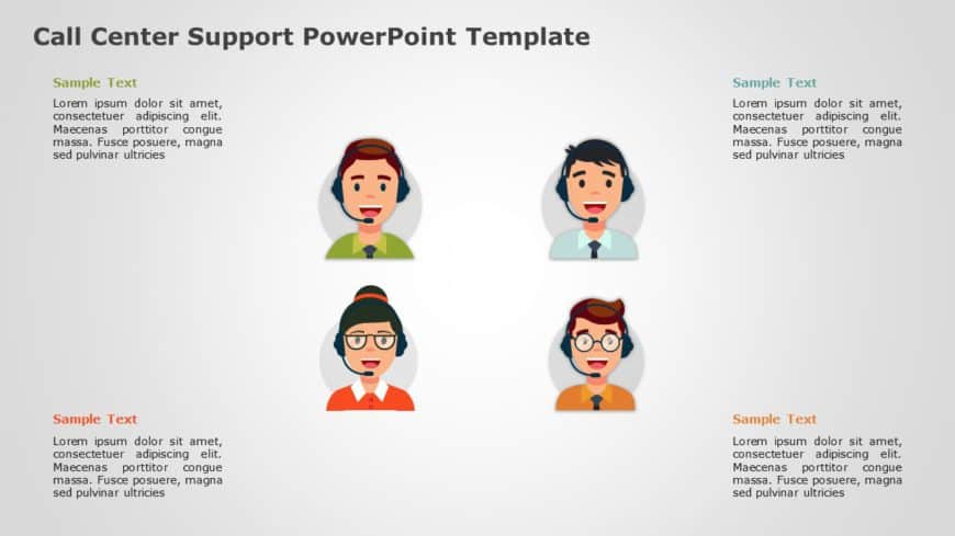 Call Center Support PowerPoint Template