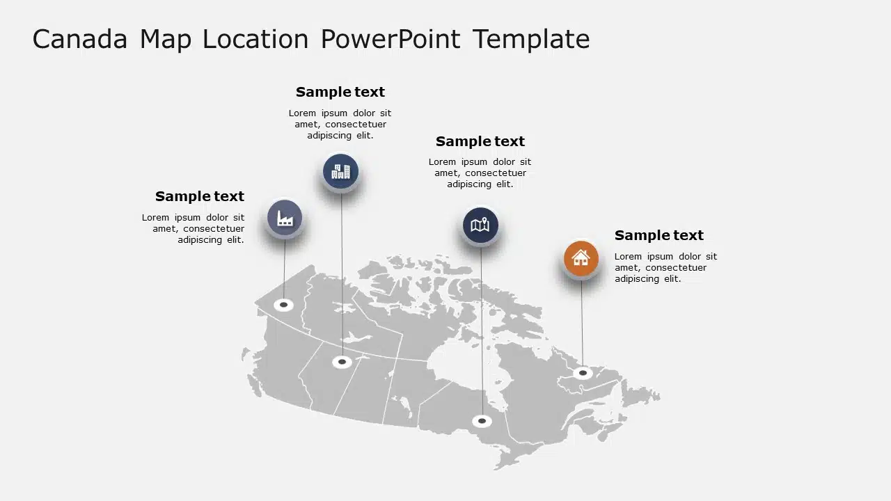 Canada Map Location PowerPoint Template & Google Slides Theme