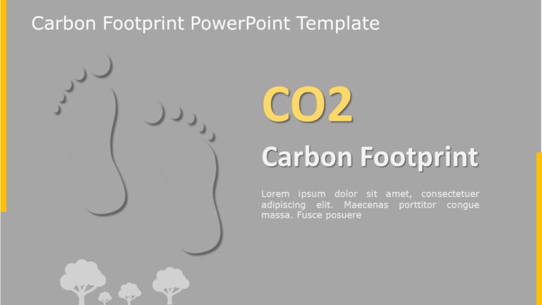 Gray and Yellow Carbon Footprint Impact Design Slide Template & Google Slides Theme