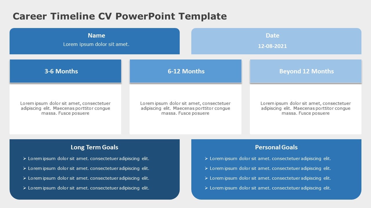 Career Timeline CV 01 PowerPoint Template & Google Slides Theme