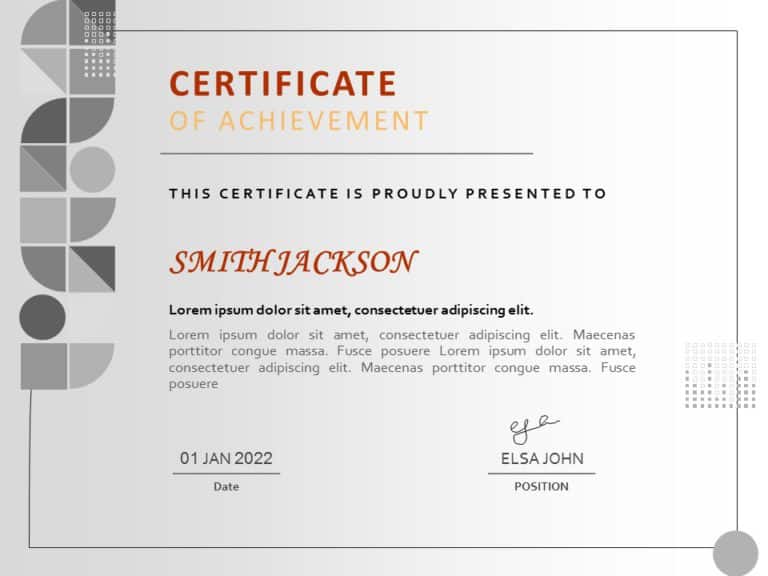 Certificate of Accomplishments PowerPoint Template