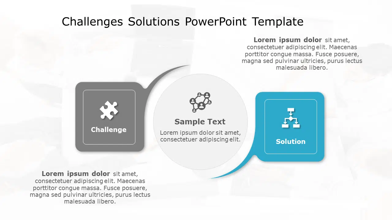 Challenges Solutions 153 PowerPoint Template & Google Slides Theme