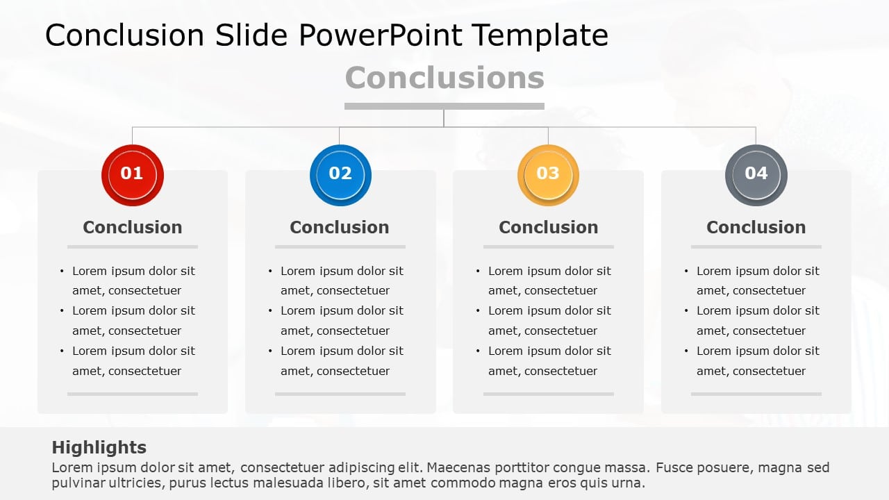 Conclusion Numbers Colorful Numbered Conclusion Blocks for Business Presentations ...