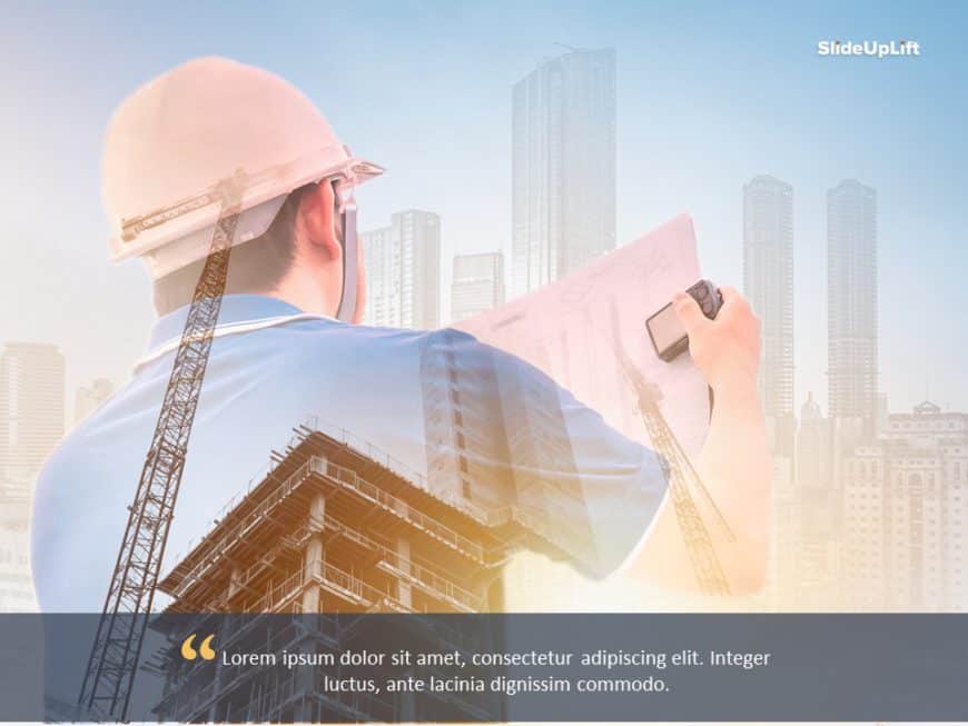 Construction Image Quote PowerPoint Template
