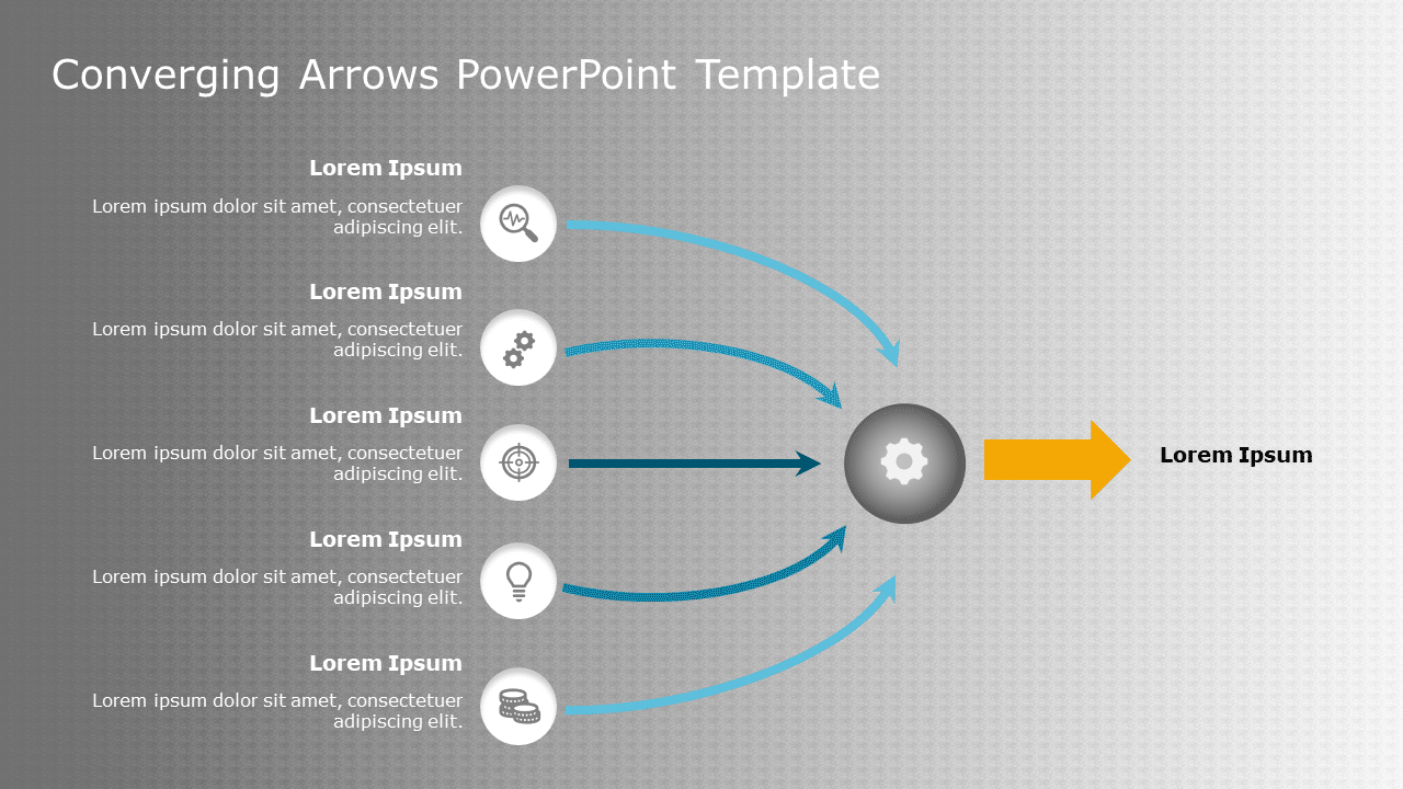 Gray and Blue Converging Arrows Diagram for Process Integration ...