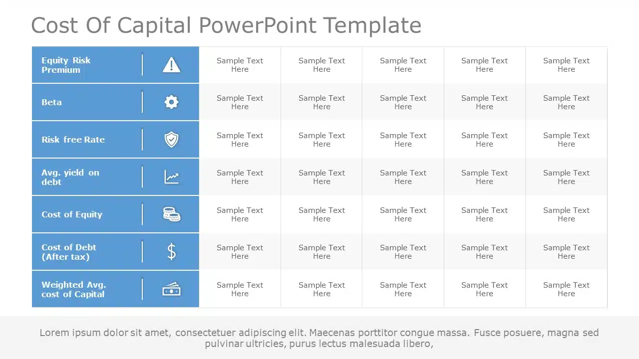 Cost Of Capital 03 PowerPoint Template & Google Slides Theme