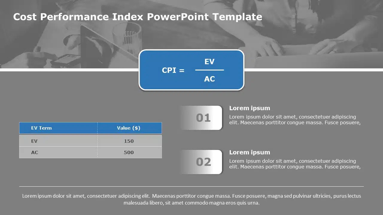 Cost Performance Index 04 PowerPoint Template & Google Slides Theme