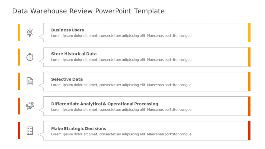 Data warehouse Review PowerPoint Template