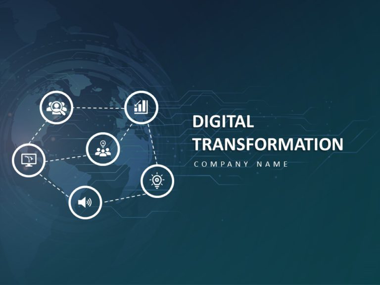 Digital Transformation Background PowerPoint Template 01 & Google Slides Theme