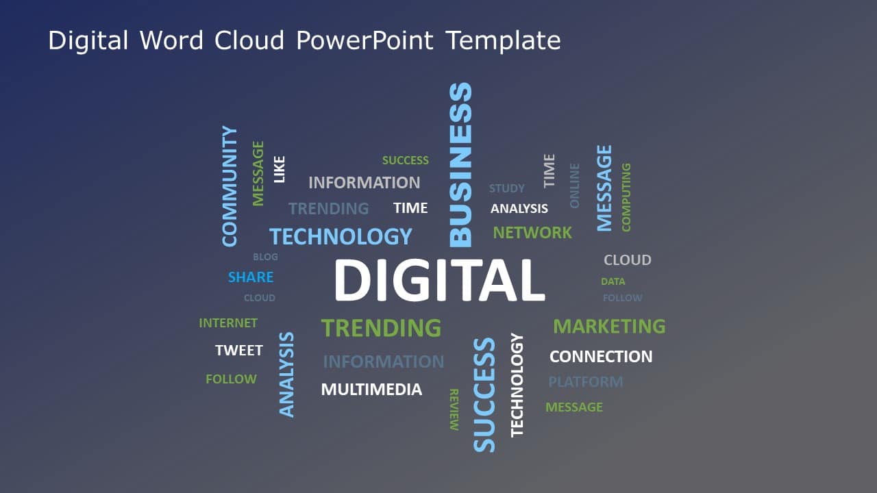 Digital Word Cloud PowerPoint Template & Google Slides Theme