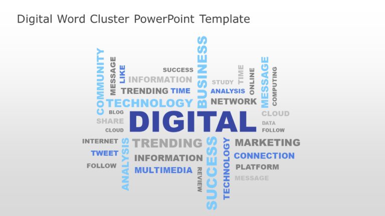 Digital Word Cluster PowerPoint Template & Google Slides Theme