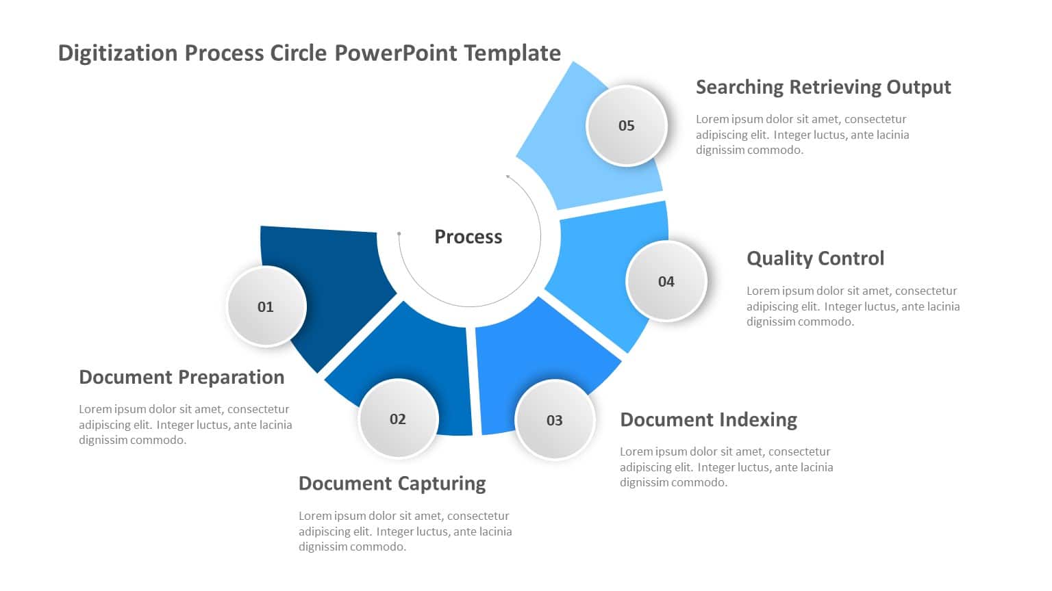 Digitization Process Flow Chart Digitization Process Circle PowerPoint Template