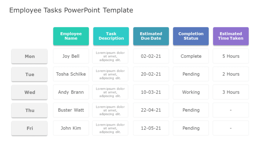Employee Tasks 01 PowerPoint Template