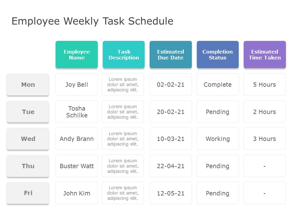 Employee Tasks 01 PowerPoint Template