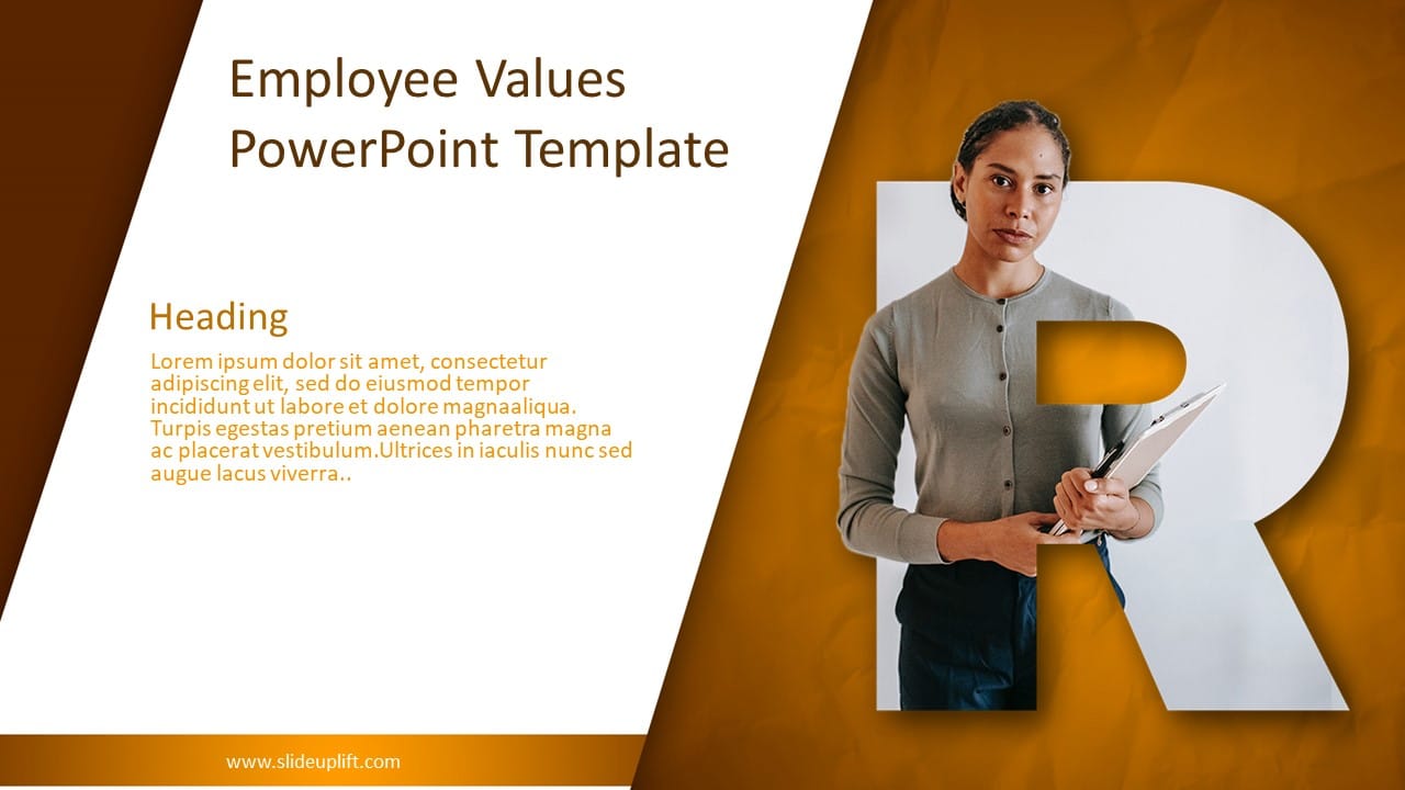 Brown and White Employee Values Presentation Layout Presentation Template