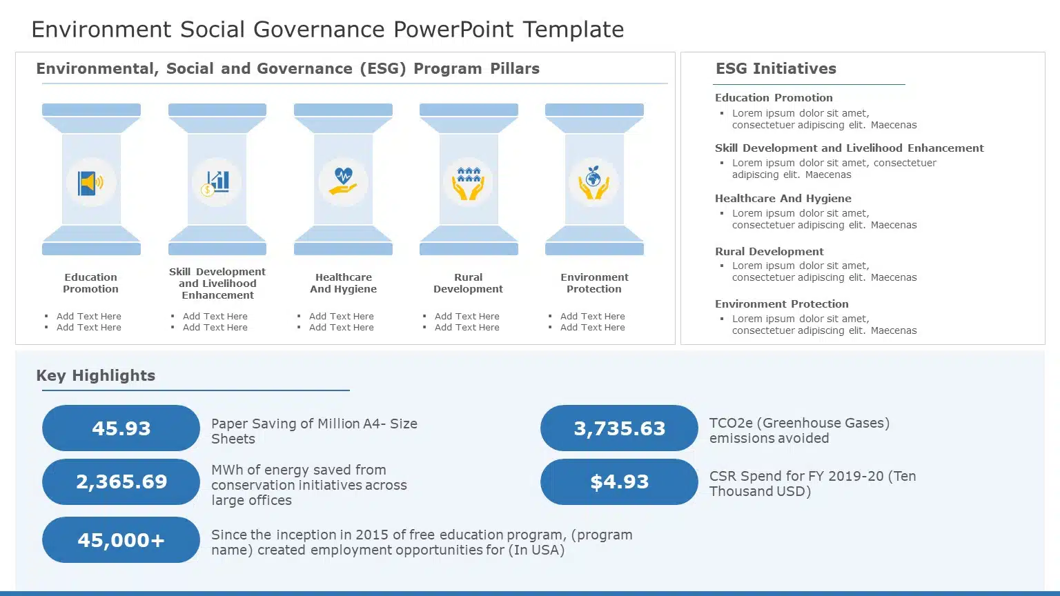 Environment Social Governance 03 PowerPoint Template & Google Slides Theme