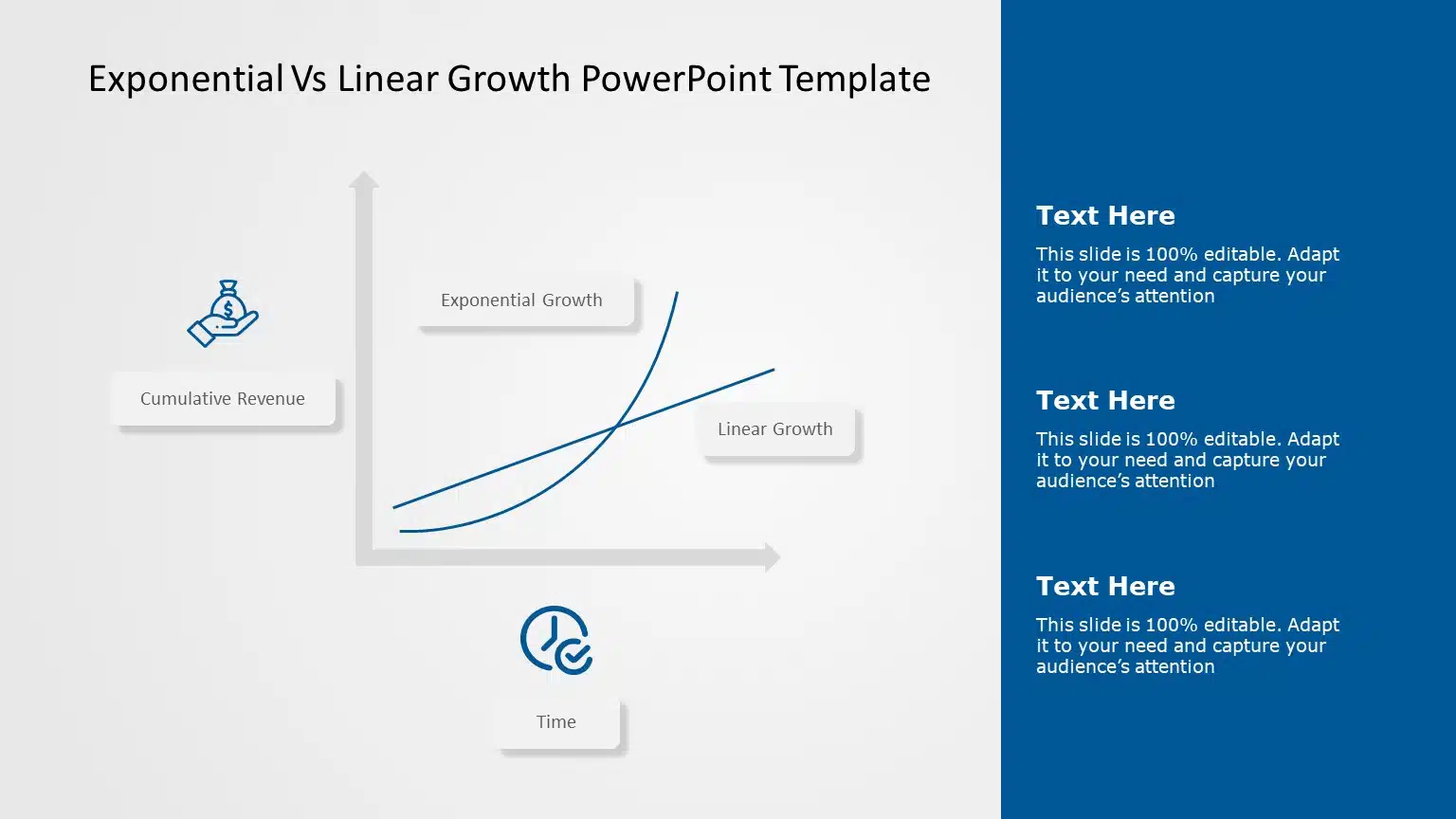 Exponential Vs Linear Growth PowerPoint Template & Google Slides Theme