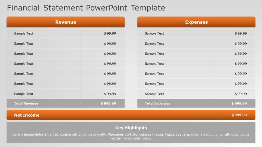 Financial Statement 01 PowerPoint Template