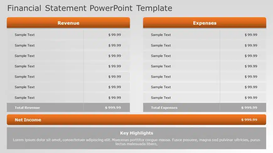 Financial Statement 01 PowerPoint Template