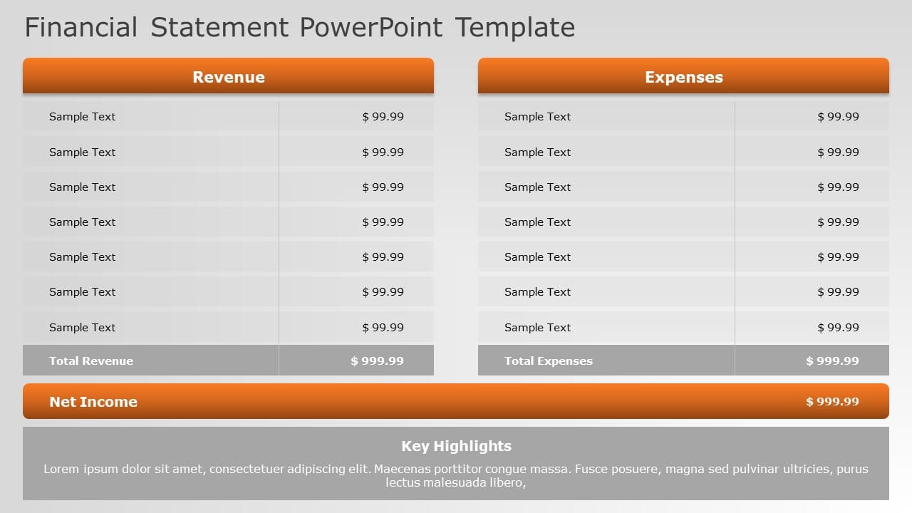 Financial Statement 01 PowerPoint Template & Google Slides Theme