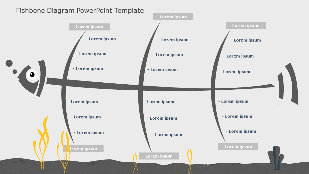 Fishbone Diagram 05 PowerPoint Template & Google Slides Theme