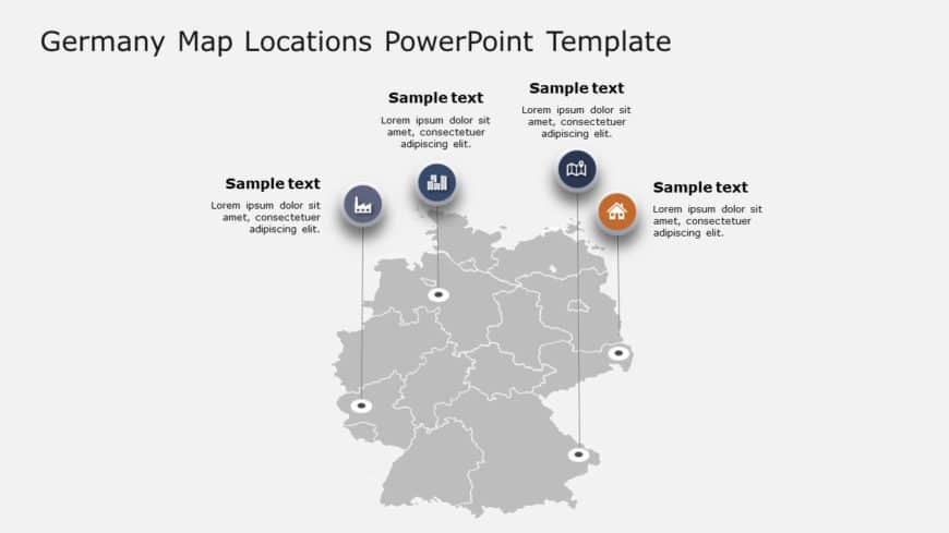 Germany Map Locations PowerPoint Template