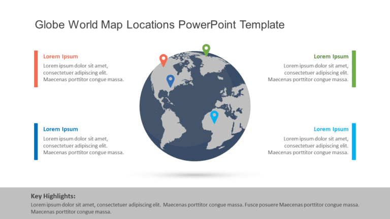 Globe World Map Locations PowerPoint Template & Google Slides Theme