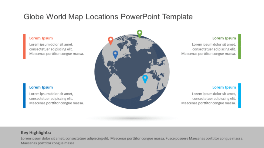 Globe World Map Locations PowerPoint Template