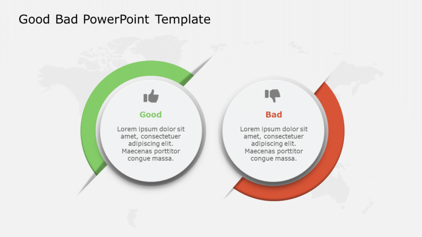 Green and Red Circular Comparison Infographic for Pros and Cons Powerpoint Template