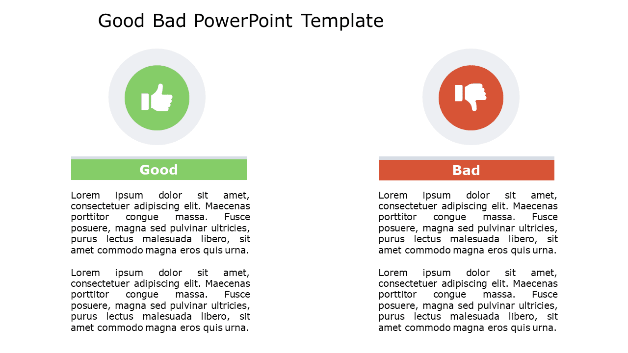 Good Bad 135 PowerPoint Template & Google Slides Theme