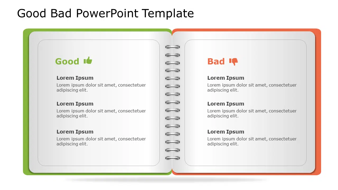 Good Bad 53 PowerPoint Template & Google Slides Theme