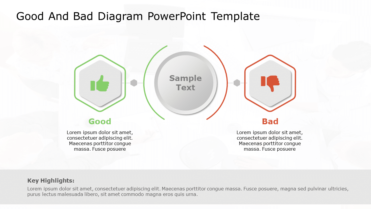 Good and Bad Diagram PowerPoint Template