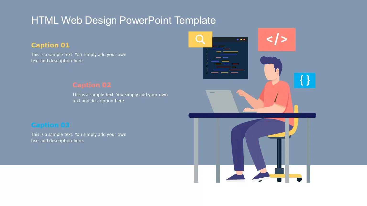 HTML Web Design PowerPoint Template & Google Slides Theme