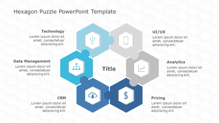 Hexagon Puzzle PowerPoint Template & Google Slides Theme