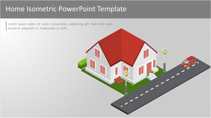 Home Isometric PowerPoint Template