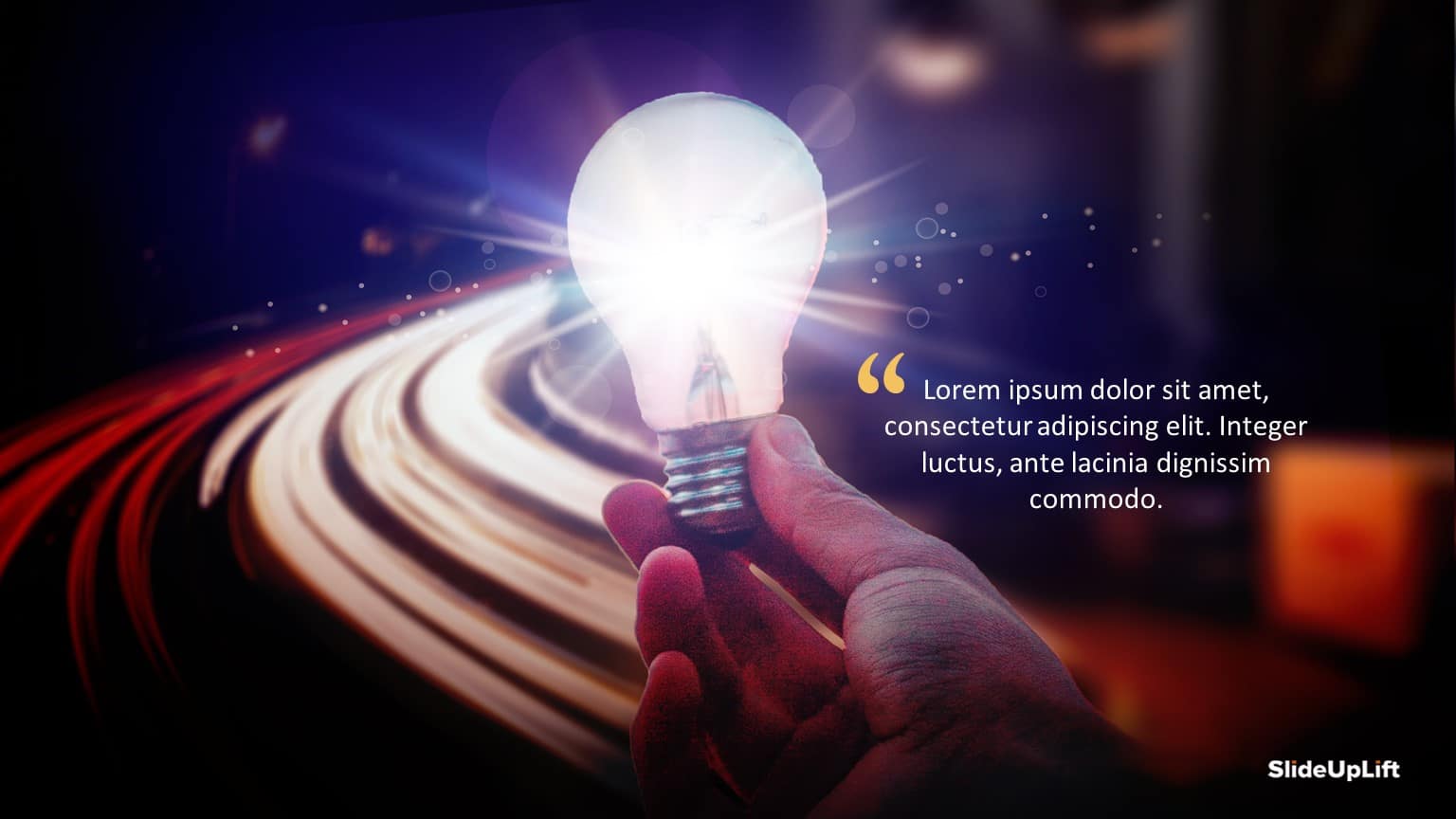 Innovation Bulb Image Quote PowerPoint Template & Google Slides Theme