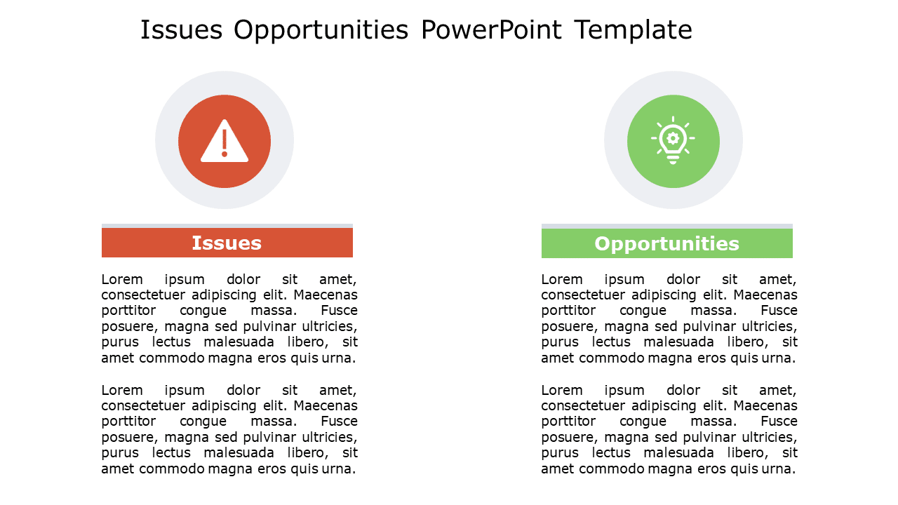 Issues Opportunities 138 PowerPoint Template & Google Slides Theme