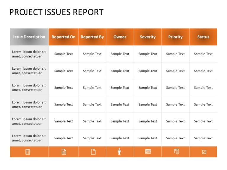 Project Issues Report PowerPoint Template