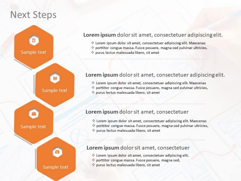 Next Steps Hexagon PowerPoint Template & Google Slides Theme
