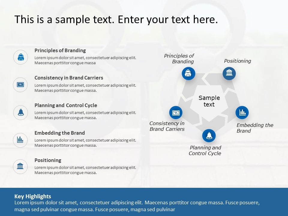 Brand Strategy Pentagon Detailed PowerPoint Template & Google Slides Theme