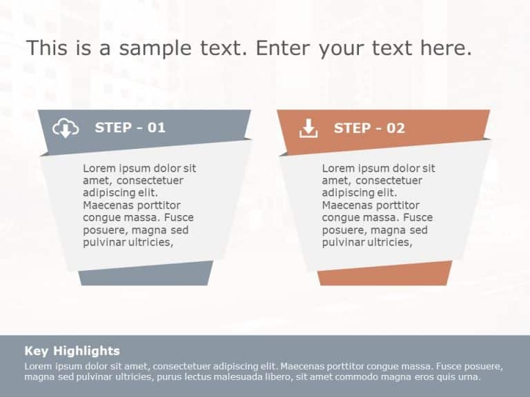 2 Steps Placard PowerPoint Template & Google Slides Theme